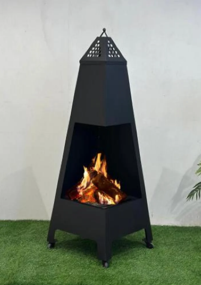 iron brazier in a pyramid shape